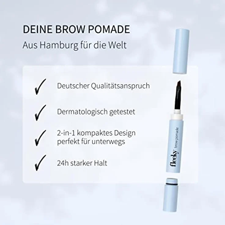 fleeky Brow Pomade Dark Brown, Cremebasierte Augenbrauenfarbe mit präzisem Pinsel, 1,5 g – Bild 4