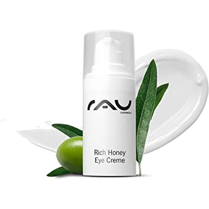RAU Cosmetics Augencreme für sehr trockene Haut - Rich Honey Eye Cream 15 ml - Reichhaltige Anti Aging Augenpflege mit Shea Butter & Kakao Butter, Avocadoöl, Grüner Tee, Rosenwasser & Vitamin E – Bild 1