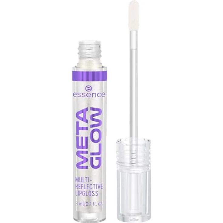 essence META GLOW MULTI-REFLECTIVE LIPGLOSS, Nr. 01, Silber, pflegend, sofortiges Ergebnis, glänzend, schimmernd, vegan, ohne Parabene, ohne Mikroplastikpartikel, Nanopartikel frei, 1er Pack (3ml) – Bild 2
