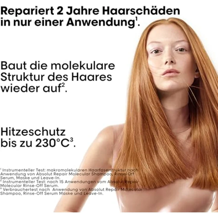 L'Oréal Professionnel Leave-In, Absolut Repair Molecular, 50 ml, strukturgeschädigtes Haar, Peptidbonder, 5 Aminosäuren, Hitzeschutz – Bild 2