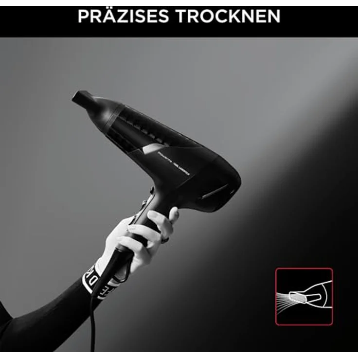 Rowenta CV581LF0 Studio Dry Karl Lagerfeld Haartrockner, 3 Temperatur- und 2 Gebläsestufen, 2100 Watt, DC-Motor, schwarz – Bild 6