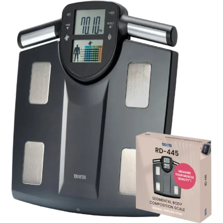 Tanita Körperanalysewaage RD-445, segmentale Analyse mit 13 Messwerten, inklusive Muskelqualitätsindex und Farbdisplay, bis zu 200 kg Nutzerprofile – Bild 1