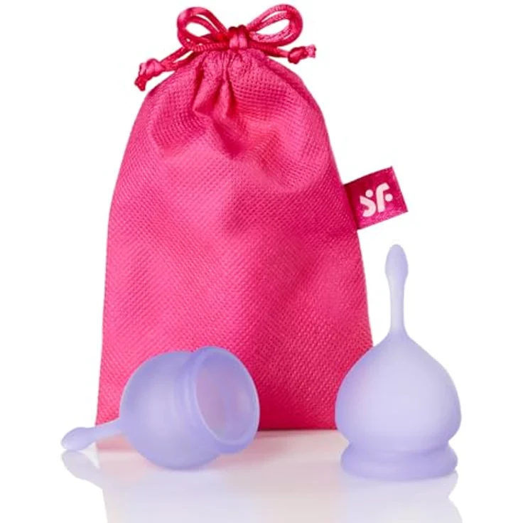 Satisfyer Feel good MENSTRUAL CUP, Menstruationstasse, hypoallergen, 2 Größen (15 ml & 20 ml), lila – Bild 3