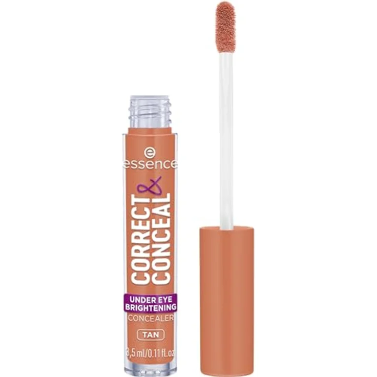 essence cosmetics CORRECT & CONCEAL under eye brightening concealer, Nr. 30, Orange, aufhellend, farbkorrigierend, natürlich, für sensible Haut, vegan, ölfrei, ohne Parfüm, ohne Alkohol, 1er Pack (3.5ml) – Bild 2