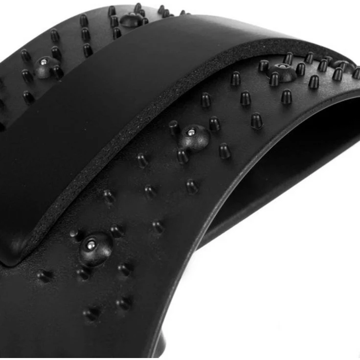 ISO TRADE Rücken-Massagegerät 2-in-1 Massagedehner mit 3 Stufen, Schwarz, für sitzende und liegende Anwendung, 4 Stufen Massagefunktion