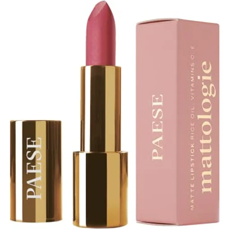 Paese Mattologie Lippenstift, Matte Lippenfarbe 105 Pfirsich Nackt, 4,3 g mit pflegenden Vitaminen