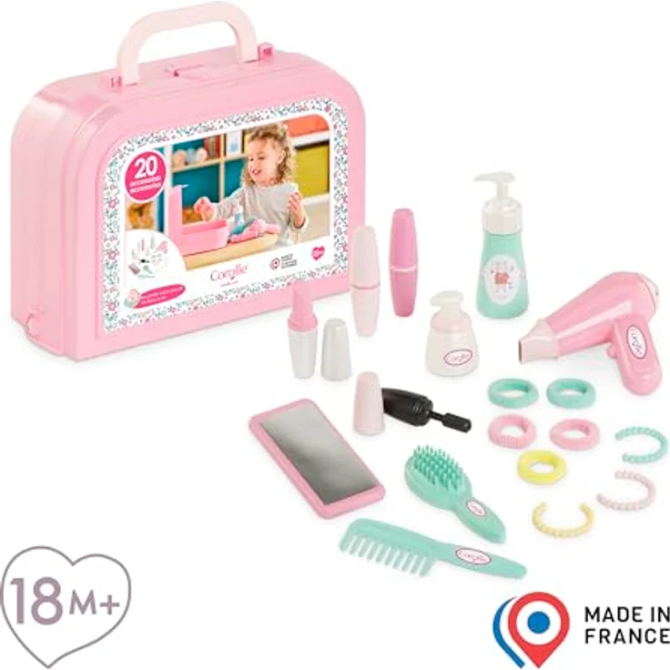 Corolle - 9000310060 - Mein Kleiner Beauty-Koffer, 20 Zubehörteile, für Puppen, ab 18 Monaten, ergonomisches Design, inklusive Spiegel und Aufklebern – Bild 2