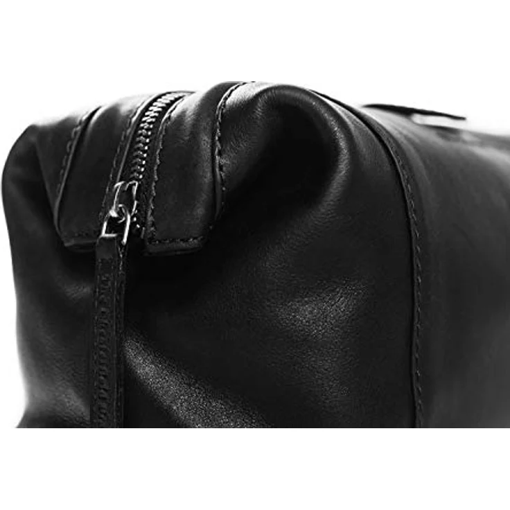 Chesterfield Brand The Kulturbeutel Vince Leder für Damen und Herren | Reise Waschen Rasieren Kosmetik Tasche Badezimmer Toilettenartikel Großer Organizer Make-up, Schwarz, Large – Bild 3