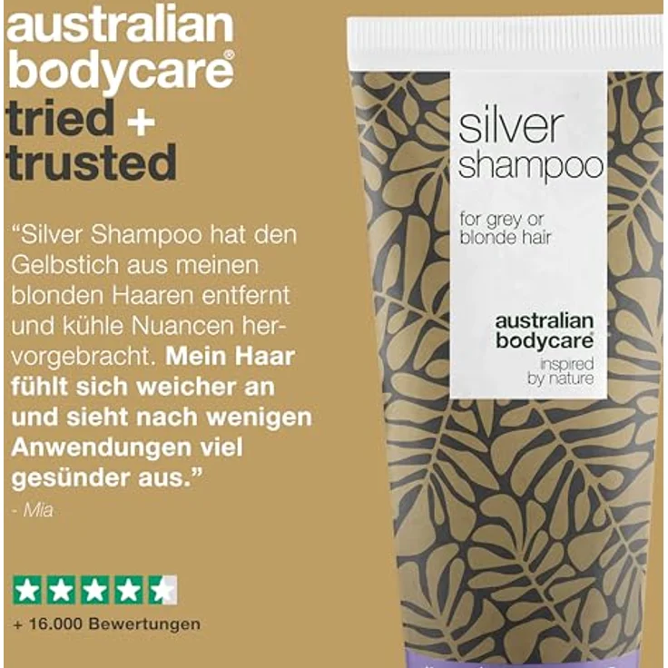 Australian Bodycare Silbershampoo, Anti-Gelbstich für blondes und graues Haar, 250 ml – mit violetten Pigmenten für klaren, kühlen Farbton und frischen Glanz – Bild 5