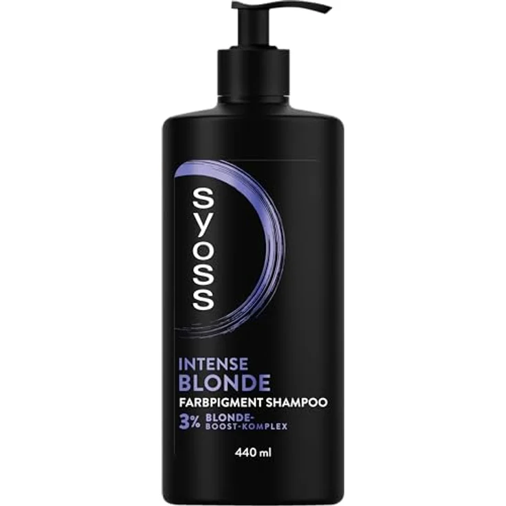 Syoss Shampoo Intense Blond Farbpigment Shampoo, 440 ml, neutralisiert Gelbstich, mit 3% Blonde-Boost-Komplex für blondes, graues und gesträhntes Haar – Bild 1