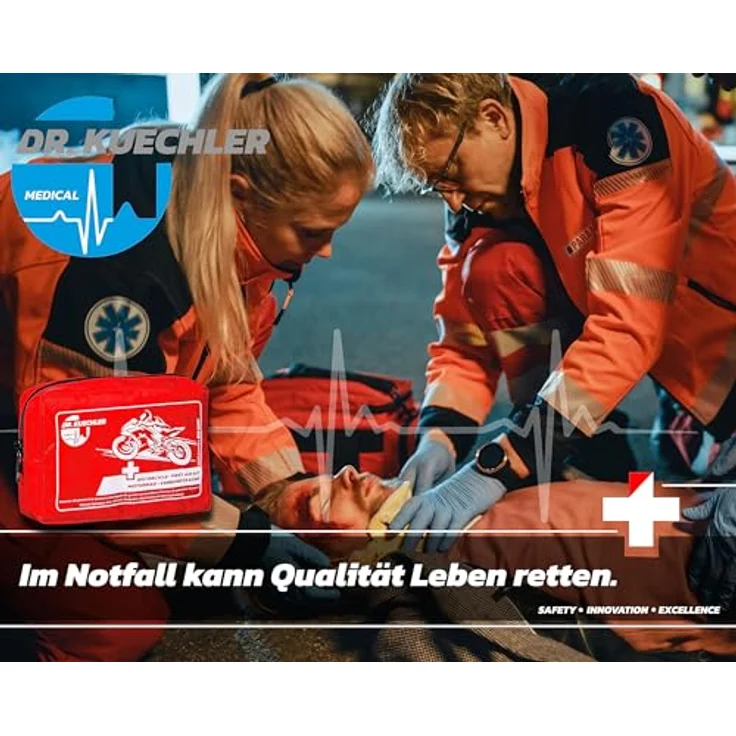 DR.KUECHLER MEDICAL Mini Motorrad Verbandstasche, Erste Hilfe Set für Motorrad, Quad, Vespa und Fahrrad, DIN Norm 13164, sicher und benutzerfreundlich – Bild 4