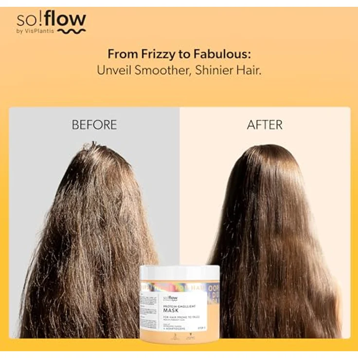 so!flow Medium Porosity Hair Protein-Emollient Mask, Intensive Haarmaske für strapaziertes Haar, 400 ml, mit Avocado- und Macadamiaöl – Bild 4