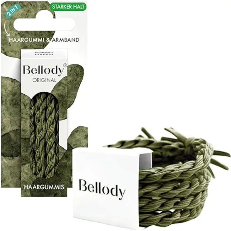Bellody Original Haargummis & Scrunchies, elastisch mit Riffelstruktur, schonend für Haar, Seychelles Blue