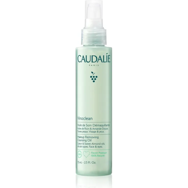 Caudalie Vinoclean, Gesichtsreinigungsöl zum Abschminken, sanfte Formel für empfindliche Haut, 75 ml