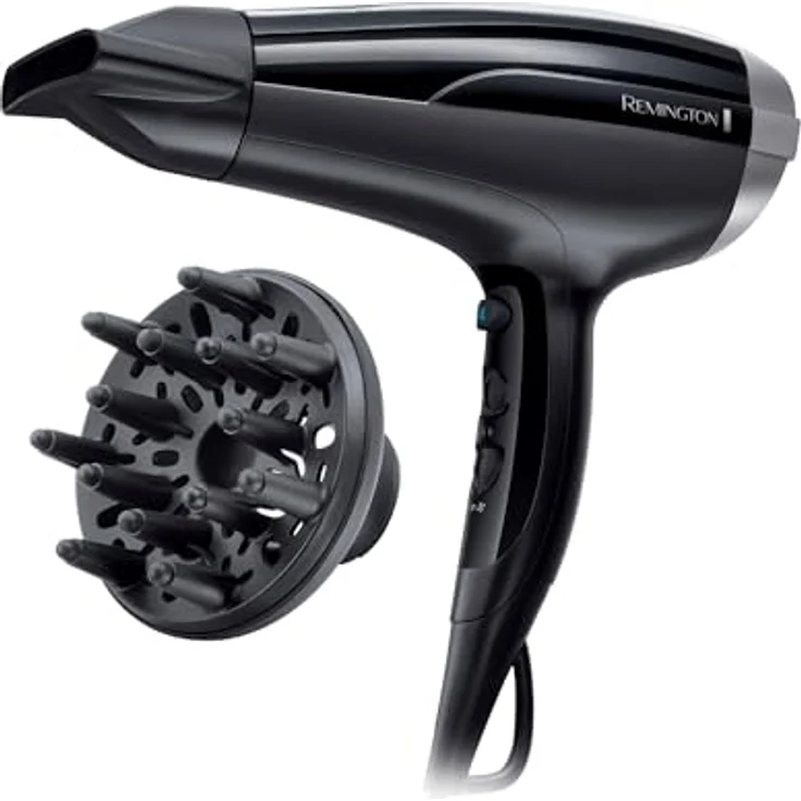 Remington Ionen-Haartrockner Pro Air-Shine D5215, 2300 Watt, Keramik-Turmalin-Ring, Stylingdüse, Diffusor, schwarz – Bild 2
