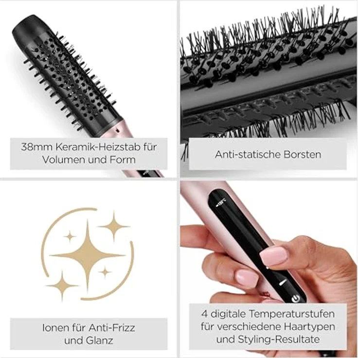 BaByliss HSB200E, Lockenstab Volume Boost mit keramischer Beschichtung, rosa, 4 Temperaturstufen, automatische Ausschaltung und Überhitzungsschutz – Bild 2