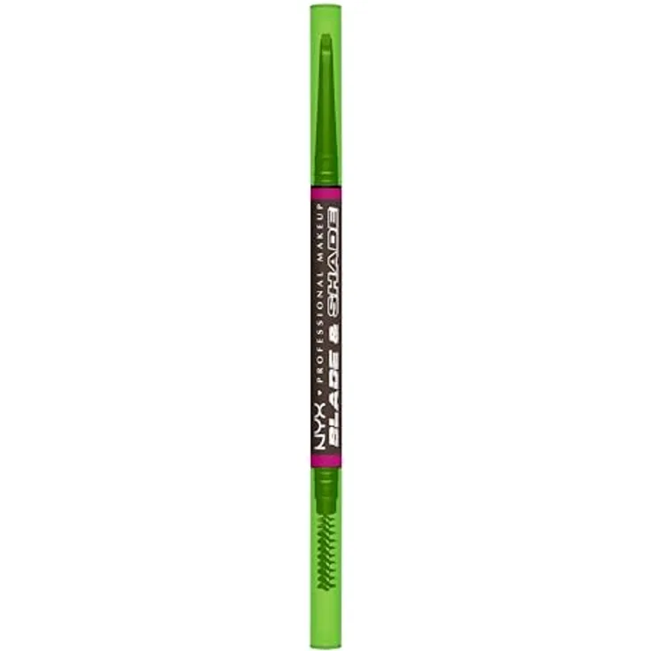 NYX Professional Makeup Blade & Shade Augenbrauenstift mit Bürste, Farbton Ash Brown, 0.06 g für präzise Augenbrauenformung