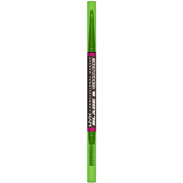 NYX Professional Makeup Blade & Shade Augenbrauenstift mit Bürste, Farbton Ash Brown, 0.06 g für präzise Augenbrauenformung – Bild 1