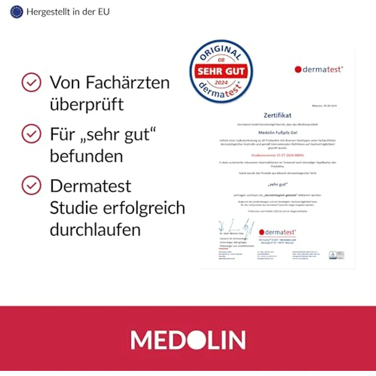 Medolin Fußpilzgel 30 ml, Creme gegen Juckreiz & unangenehme Gerüche, mit natürlichen Inhaltsstoffen, zertifiziertes Medizinprodukt – Bild 2