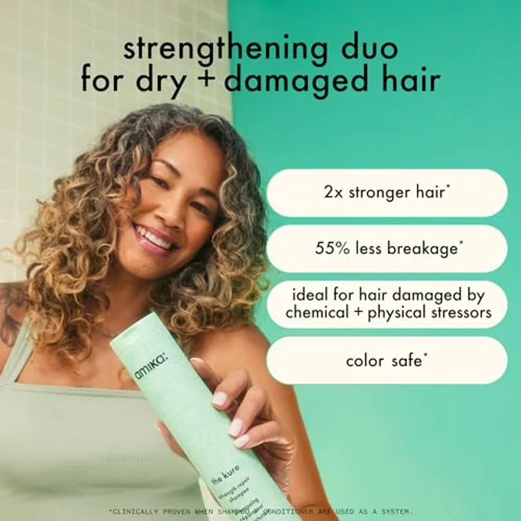 amika The Kure regenerierender Conditioner für blonde Haare, 275 ml, pflegt und stärkt das Haar, neutralisiert Gelbstich, ohne Sulfate – Bild 2