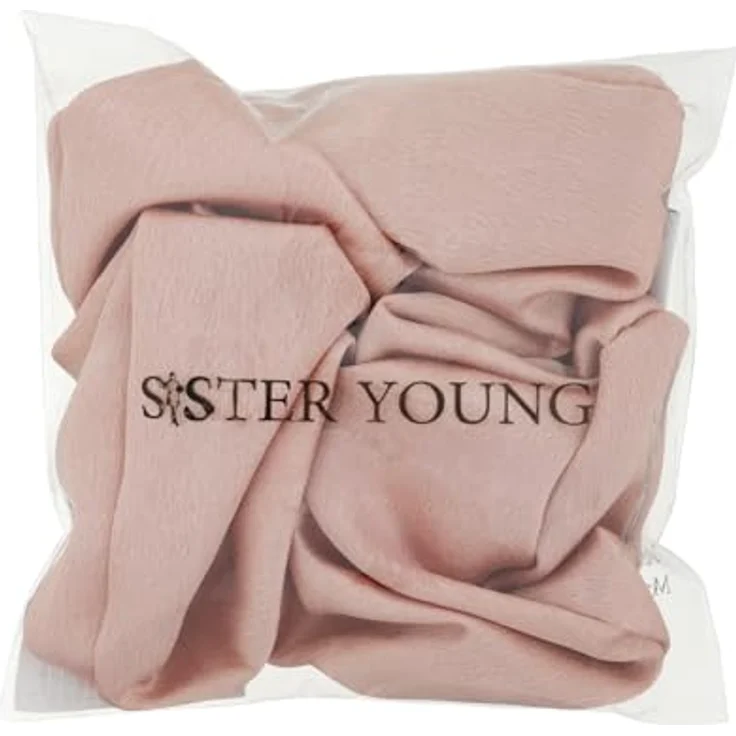 Sister Young LILU CHAMPAGNE Scrunchie, elegantes Haargummi aus leichter Chiffonqualität, ideal für dezente Frisuren – Bild 3