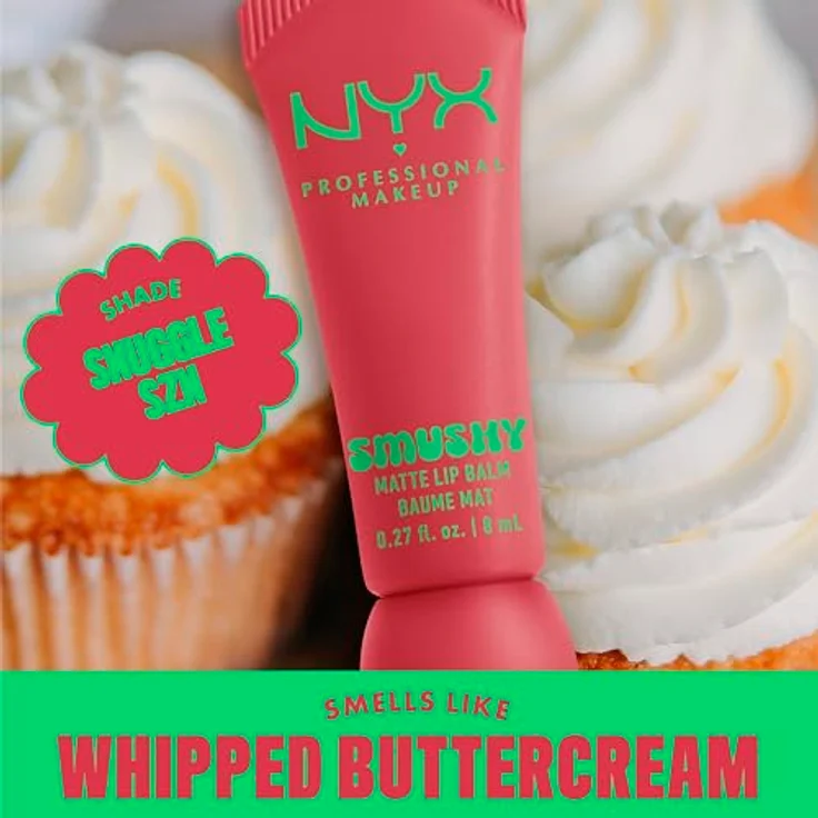 NYX Professional Makeup Smushy Matte Lip Balm, vegan mit aufbaubarer Farbe, angenehmem Tragegefühl und süßem Duft, Farbe: Snuggle SZN – Bild 3