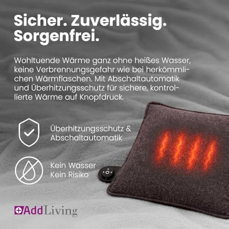 Addliving Sitz-Heizkissen kabellos, 43 x 31 cm, beheizbar mit 5000 mAh Powerbank, USB-C Aufladbar, Infrarot-Wärme, 3 Temperaturstufen – Bild 5