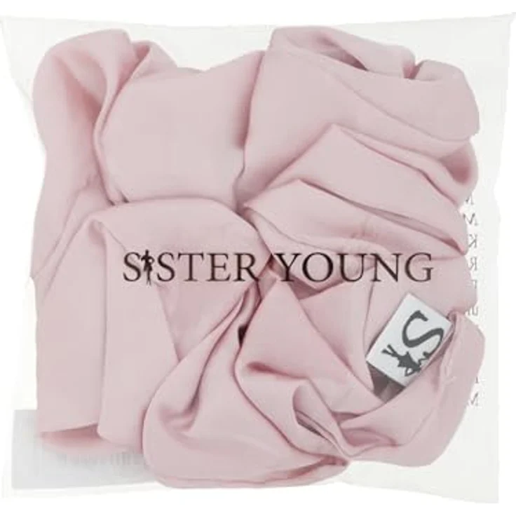 Sister Young LILU PINK Scrunchie Haargummi, Chiffon-Eleganz für mädchenhafte Frisuren, universelle Größe – Bild 5