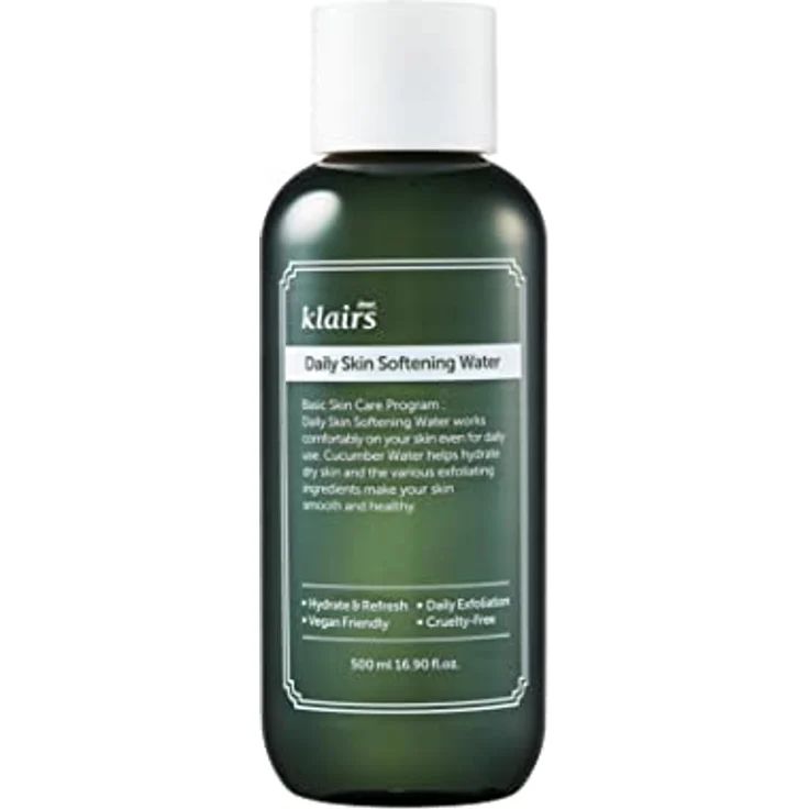 Klairs DAILY SKIN Softening Water 500 ml, sanftes Gesichtswasser für optimale Hautfeuchtigkeit – Bild 1