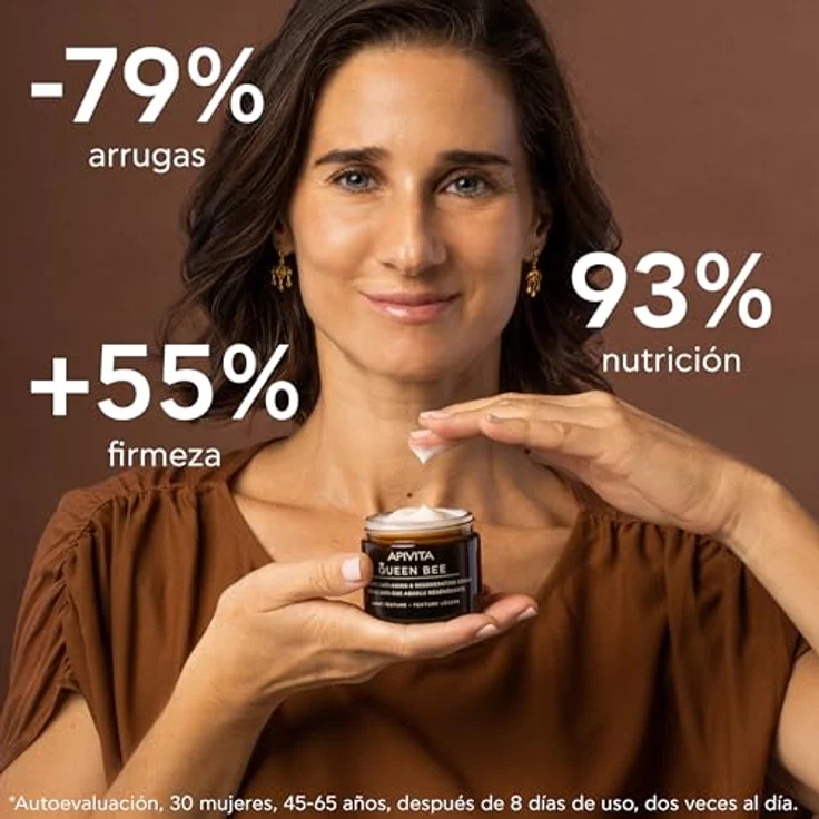 Apivita Queen Bee Regenerierende Anti-Aging-Creme, 50 ml, feuchtigkeitsspendende Gesichtscreme mit Gelee, Propolis und Honig, reduziert Falten, erhöht Festigkeit und Gesichtskontur – Bild 4