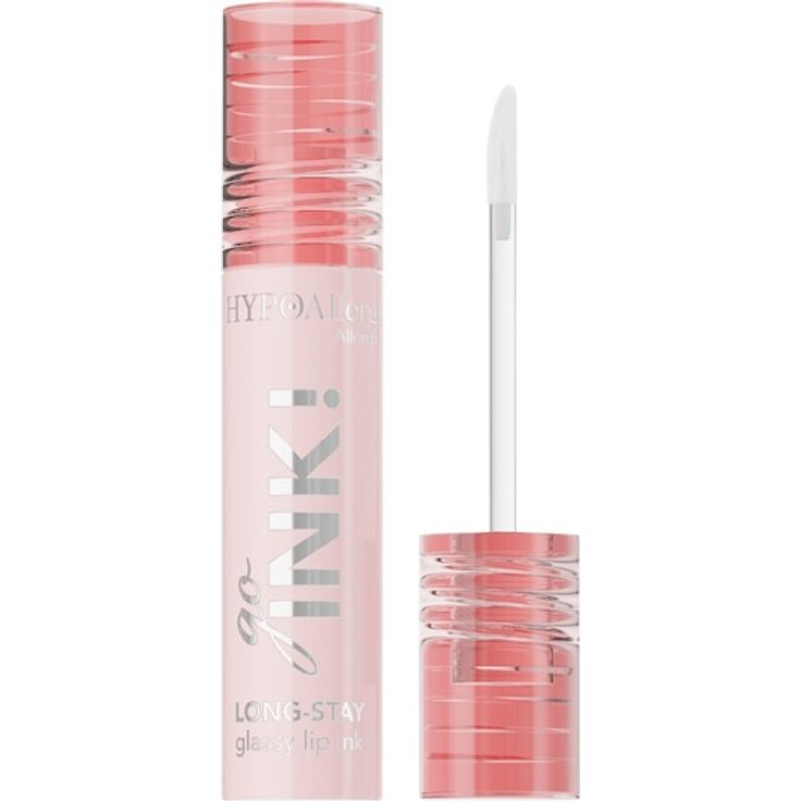 HYPOAllergenic GO INK! Long-Stay Glassy Lip Ink, Lippenstift für Damen, 4,6 g, Farbe 01 CHARMING, langanhaltend, vinylglänzend, hypoallergen