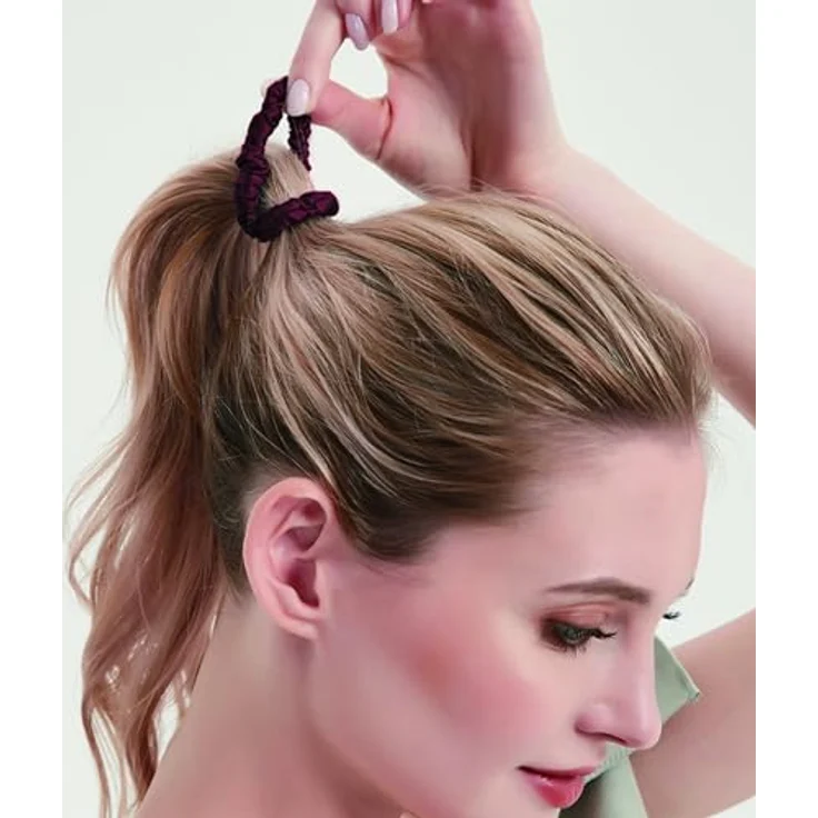townssilk Seidenhaarschlaufe, 100% reine Maulbeerseide, 22 Momme, haarschonend, luxuriös, 3er Set in verschiedenen Farben – Bild 4