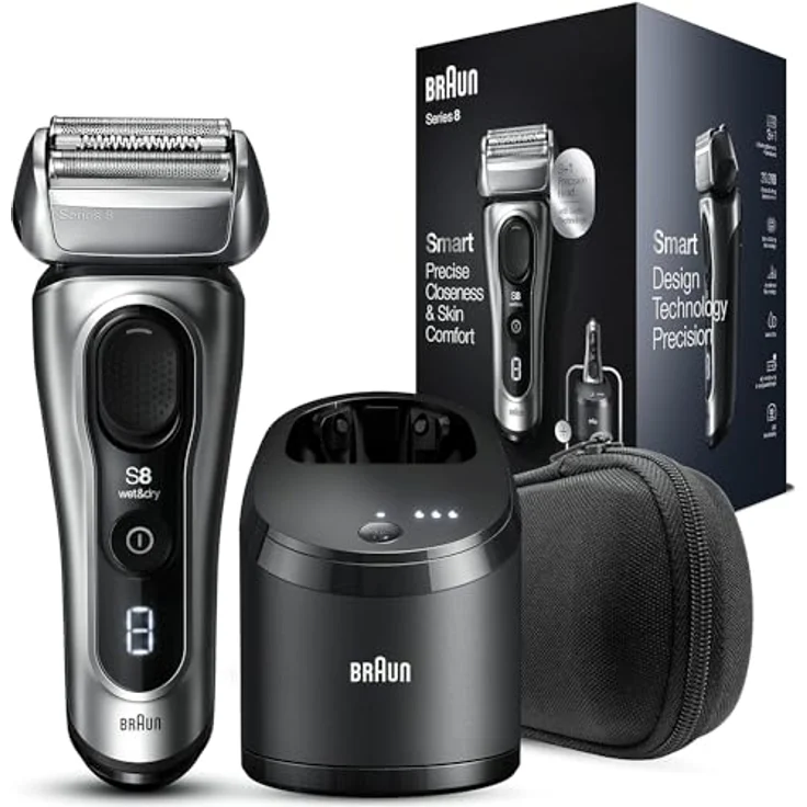Braun Gesichtshaarrasierer Series 8, 8467cc System wet&dry, SmartClick-Präzisionstrimmer, hergestellt in Deutschland – Bild 2