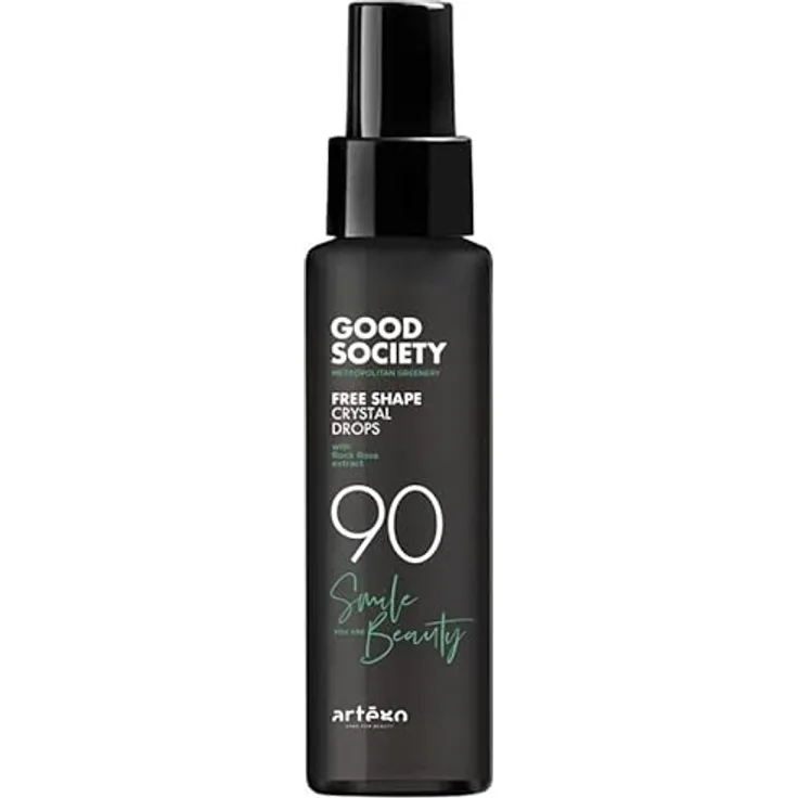 Artègo Good Society 90 Free Shape Crystal Drops Serum, gegen gekräuseltes Haar, 100 ml - leichtes Haaröl mit Zistrosen-Extrakt für seidigen Glanz und geschmeidige Kämmbarkeit