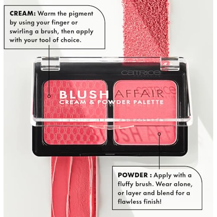Catrice Blush Affair Cream & Powder Palette, Rougepalette, Nr. 010, Rot-Töne, sofortiges Ergebnis, vegan, ohne Konservierungsstoffe, ohne Parabene, ohne Mikroplastikpartikel, 1er Pack (6g) – Bild 3