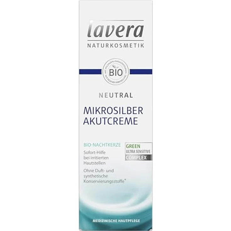 lavera Neutral Akutcreme mit Mikrosilber - Bio Nachtkerze - 75ml, Sofortige Hilfe bei Hautirritationen, Neurodermitis - Natürliche medizinische Hautpflege, vegan - Naturkosmetik Creme – Bild 3