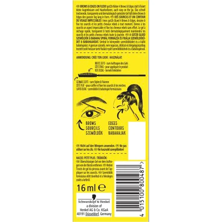 GOT2B Kleber 4 Brows & Edges (16 ml), 2in1 Brow Gel & Haar Mascara, mit praktischer, zweiseitiger Eyebrow Brush zum Stylen und Babyhaare Fixieren, vegane Formel – Bild 3