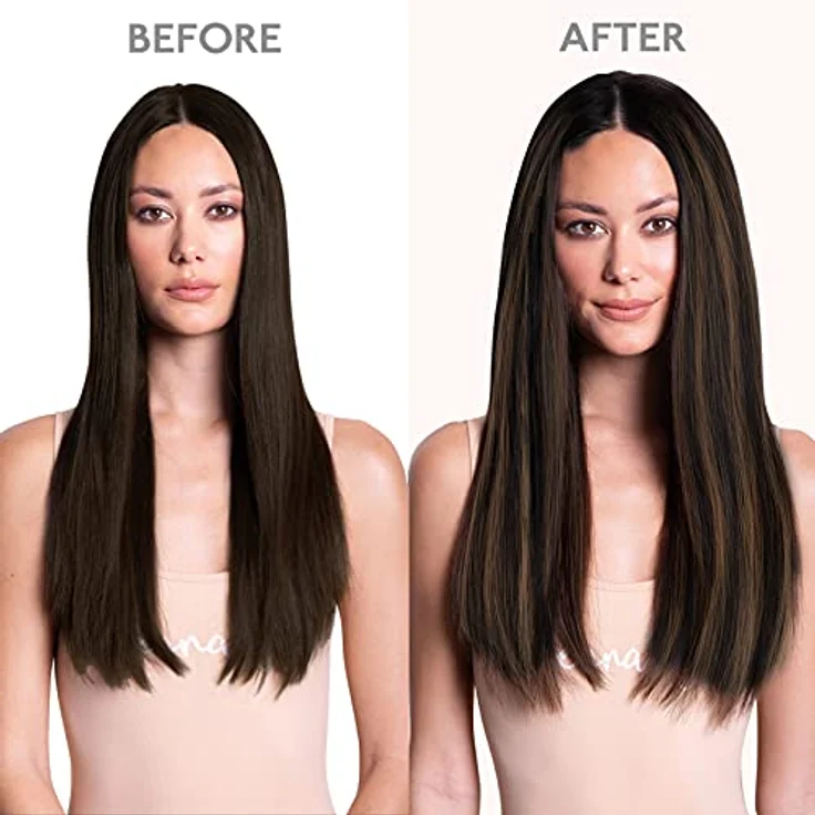 WENNALIFE Clip in Extensions Echthaar, 35cm 120g, 7pcs, Balayage Natürliches Schwarz bis Chestnut Braun, Remy Haarverlängerung – Bild 5