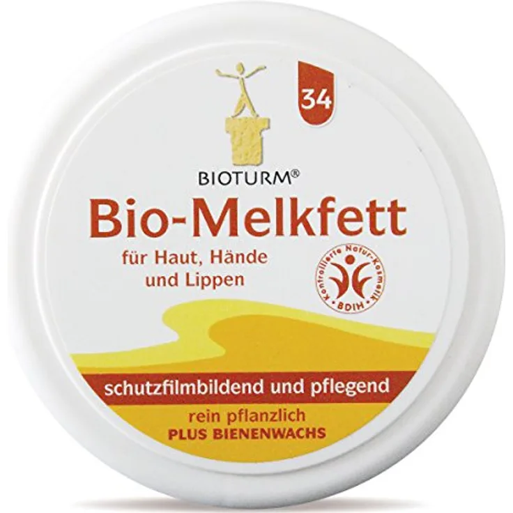Bioturm Hautcreme Hautschutz Bio Melkfett, 100 ml für trockene Haut mit Sonnenblumenöl, Bienenwachs und Sheabutter