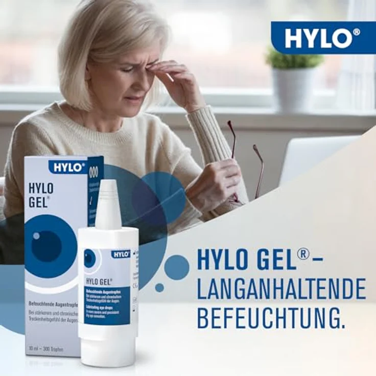 HYLO EYE CARE HYLO GEL Augentropfen bei trockenen Augen, langanhaltend, mit Hyaluronsäure, Doppelpackung 2x10 ml – Bild 2