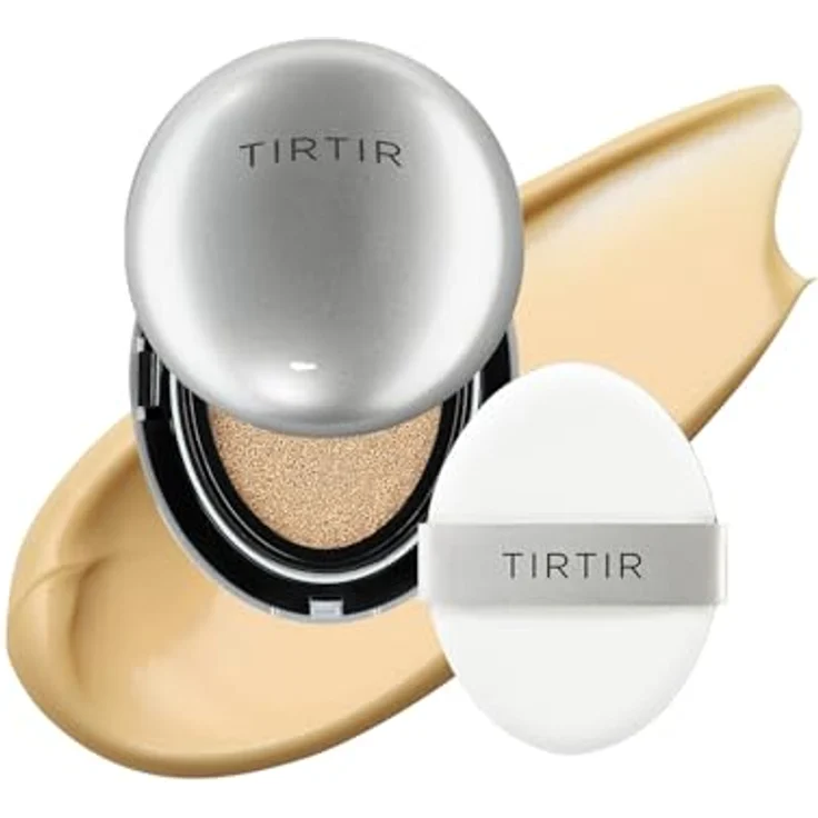 TIRTIR Mask Fit Aura Cushion Mini, feuchtigkeitsspendendes Make-up im Schwamm mit Hyaluronsäure, Farbton 24W Soft Beige, 4.5 g – Bild 1