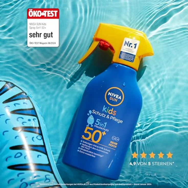 Nivea Sun Kids Schutz & Pflege 5 in 1 LSF 50+ Sonnencreme 250 ml – Bild 4