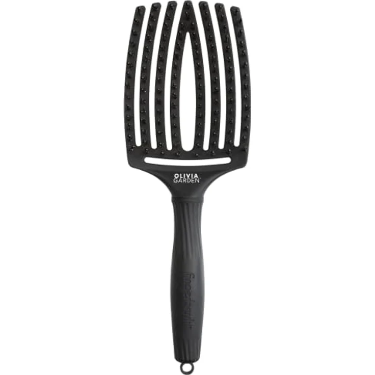 Olivia Garden - Fingerbrush Care Iconic Boar & Nylon Full Black HairBrush - Large – Bild 1