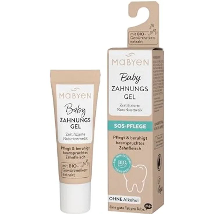 MABYEN Baby Zahnungsgel, 10ml mit Bio-Gewürznelke, Bio-Kamille und Bio-Ringelblume zur natürlichen Zahnungshilfe