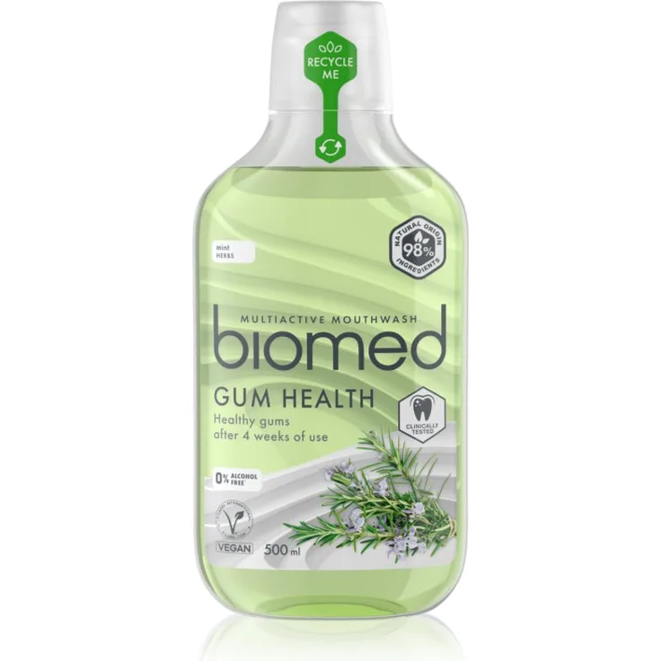 Biomed Gum Health Mundspülung 500 ml, schützt vor Zahnbelag, hält das Zahnfleisch gesund, erfrischt den Atem