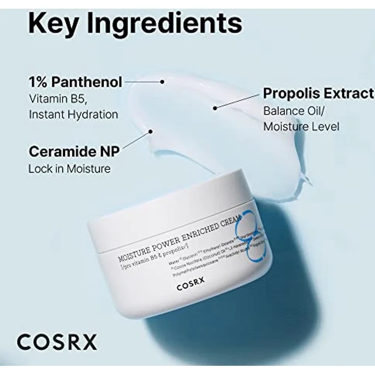 COSRX Hyaluronsäure Gesichtscreme für Tag und Nacht mit Pro Vitamin B5, Propolis Extract, Ceramid, Langlebige Hydratation für Trocken, empfindliche Haut, Korean Skincare (50ml) – Bild 4
