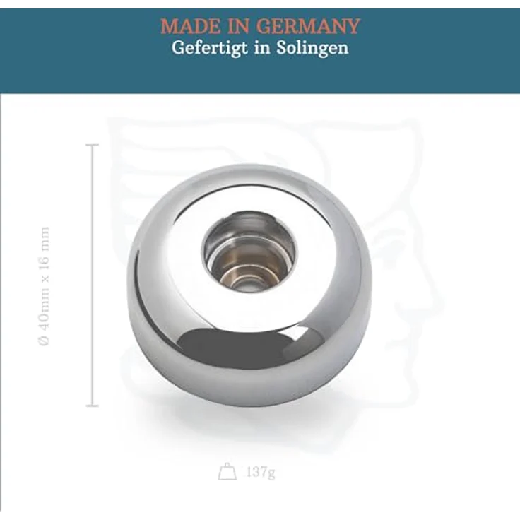 MERKUR Rasierständer 4006, rutschfest, Glanzchrom, für Rasierhobel 15C, 23C, 24C, 25C, 33C, 34C, 37C, Messing, Made in Germany – Bild 3