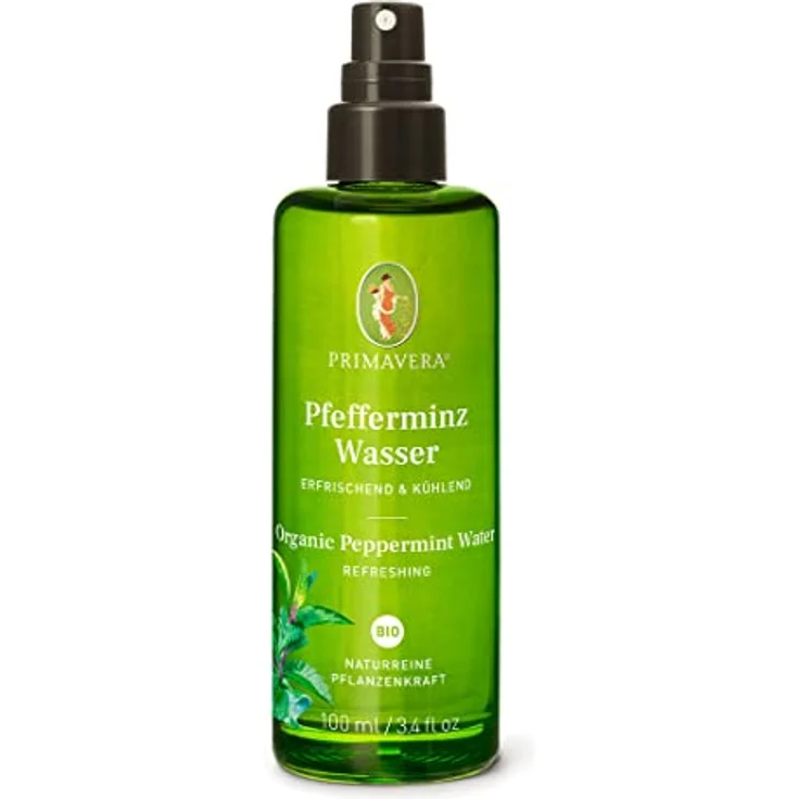 Primavera Pflanzenwasser Pfefferminzwasser bio 100 ml - vitalisierend, erdend, vegan – Bild 1