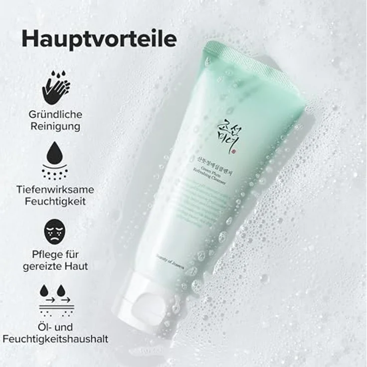 Beauty of Joseon Green Plum Cleanser, 200ml Gesichtsreinigung Waschgel mit grüner Pflaume, sanfte Porentiefe Reinigung für unreine und zu Akne neigende Haut – Bild 4