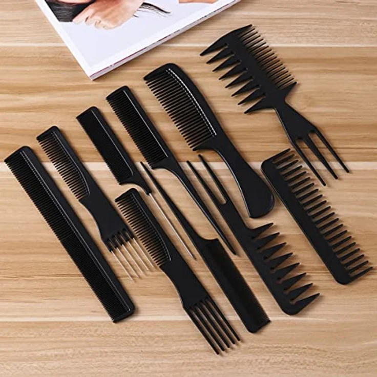 Carbon Kamm Set Frisierkämme Profi Haar Styling Kämme [10er Set] – Bild 2